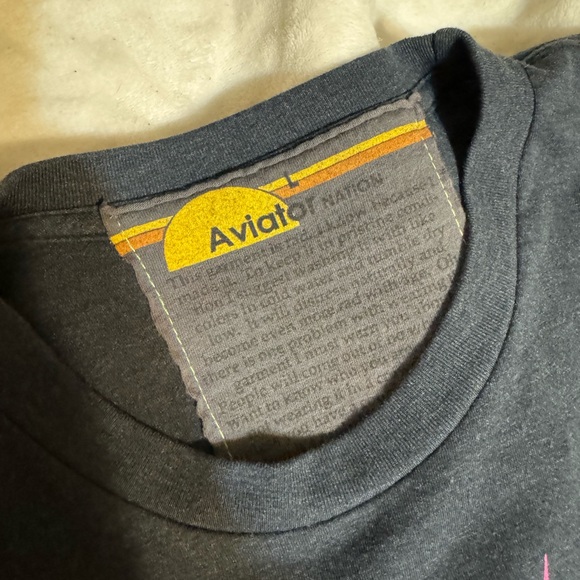 Aviator Nation Womens Gray Tee with Hot Pink Lightning Bolt size large - Picture 4 of 4